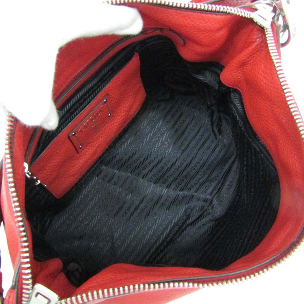 PRADA Red Leather Shoulder Bag - Picture 3 of 16